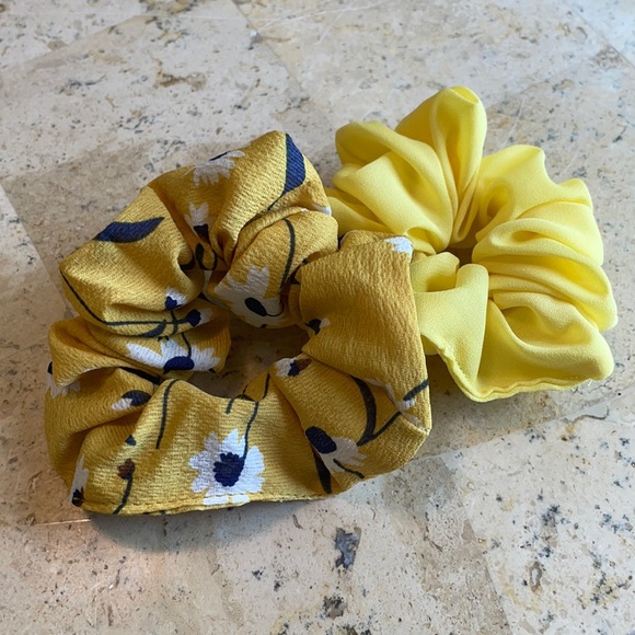 Shop Char’s Accessories - Yellow and floral scrunchies